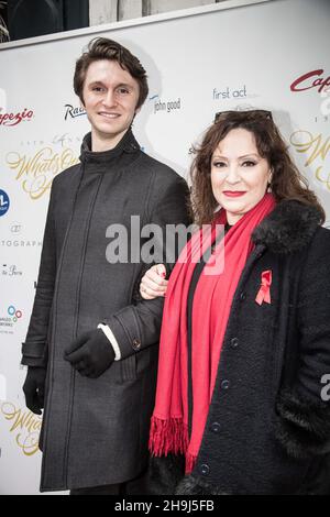 Harriet Thorpe and friend arriving at The Whatsonstage Theatre awards held at Cafe de Paris in London. Stock Photo