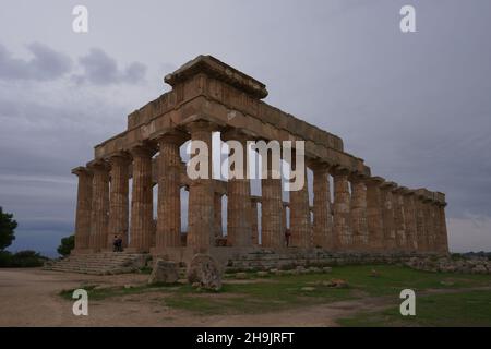 The Temple of Hera (also known as Temple E) at the Greek archeological site of Selinunte. From a series of travel photos in Sicily, Italy. Photo date: Monday, October 2, 2017. Photo credit should read: Richard Gray/EMPICS Entertainment Stock Photo