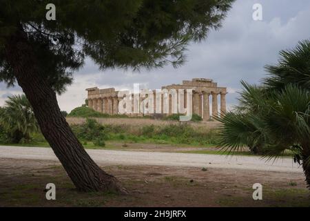 The Temple of Hera (also known as Temple E) at the Greek archeological site of Selinunte. From a series of travel photos in Sicily, Italy. Photo date: Monday, October 2, 2017. Photo credit should read: Richard Gray/EMPICS Entertainment Stock Photo