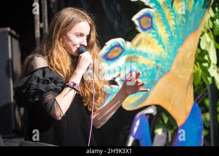 Let's Eat Grandma performing at the 2019 End of the Road Festival in Larmer Tree Gardens in Dorset. Photo date: Friday, August 30, 2019. Photo credit should read: Richard Gray/EMPICS Stock Photo