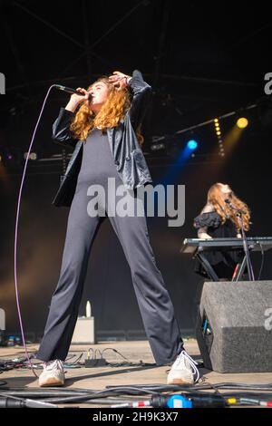 Let's Eat Grandma performing at the 2019 End of the Road Festival in Larmer Tree Gardens in Dorset. Photo date: Friday, August 30, 2019. Photo credit should read: Richard Gray/EMPICS Stock Photo