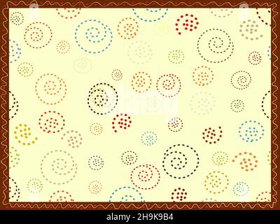 Rectangular frame ethnic card with painted. Stock Vector
