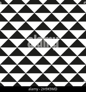 Abstract ornament with black triangles on white background. Geometric seamless texture Stock Vector