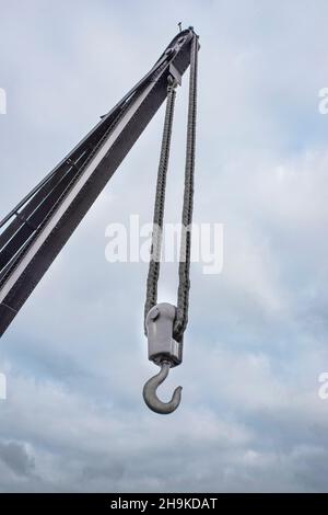 Close-up of an industrial crane hook Stock Photo