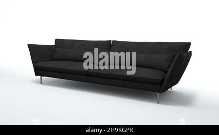 3d render of a sofa on an isolated white background.  Stock Photo