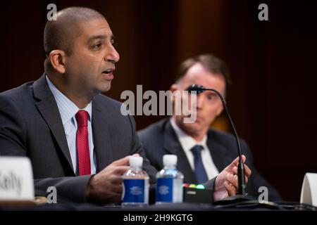 Washington, United States Of America. 07th Dec, 2021. Jamil N. Jaffer, Founder and Executive Director, National Security Institute Assistant Professor of Law and Director, National Security Law and Policy Program, Antonin Scalia Law School, George Mason University, appears before a Senate Committee on the Judiciary hearing to examine closing Guantanamo, in the Dirksen Senate Office Building in Washington, DC, Tuesday, December 7, 2021. Credit: Rod Lamkey/CNP/Sipa USA Credit: Sipa USA/Alamy Live News Stock Photo