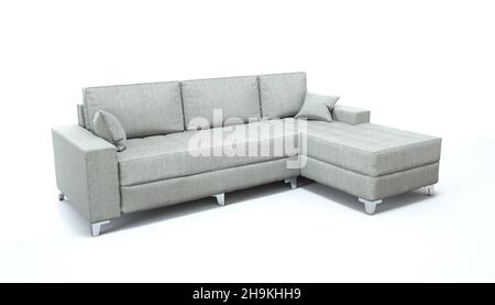 3d render of a sofa on an isolated white background.  Stock Photo