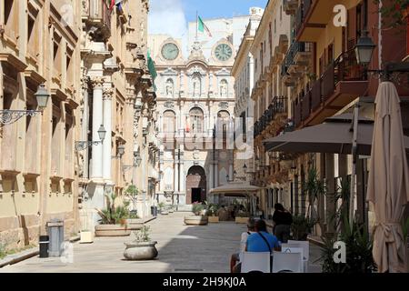 Glimpse of the historic town of Trapani in Sicily, Italy Stock Photo