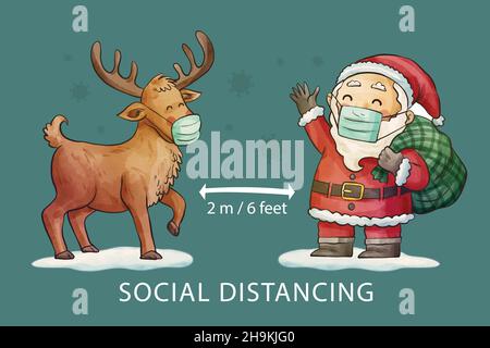 social distancing concept illustrated vector design illustration Stock Vector