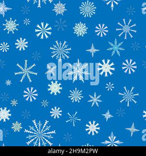 snowflake patern on blue background Stock Vector