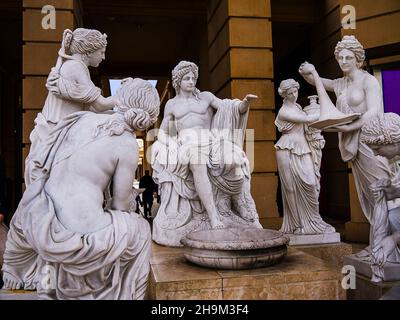 The Trafford Centre with Greek style in Salford, Greater Manchester.This wonderful and stylish shopping venue was built on a derelict Industrial site. Stock Photo