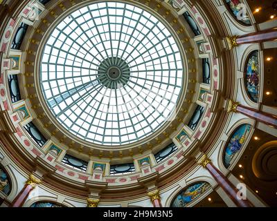 The Trafford Centre with Greek style in Salford, Greater Manchester.This wonderful and stylish shopping venue was built on a derelict Industrial site. Stock Photo