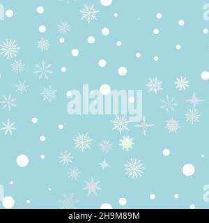 pattern of snowflakes on a blue background Stock Vector