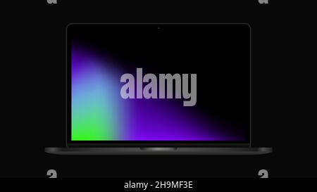 Laptop with Gradient Screen. Notebook Presentation. Vector illustration Stock Vector