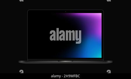 Laptop Mockup. Portable Computer. New Model. Vector illustration Stock Vector