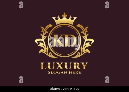 KD Letter Royal Luxury Logo template in vector art for luxurious ...