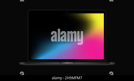 Laptop Mockup. Portable Computer. New Model. Vector illustration Stock Vector
