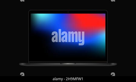Mockup of Air Laptop Colorful Gradient Screen. Pro Notebook Template. Vector illustration Stock Vector