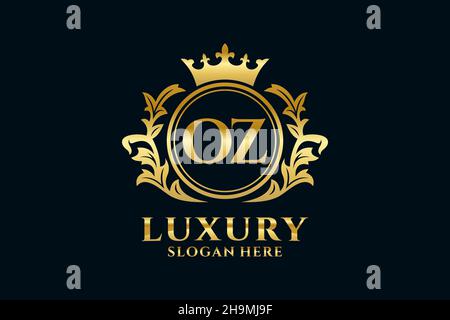 OZ Letter Royal Luxury Logo template in vector art for luxurious branding projects and other vector illustration. Stock Vector