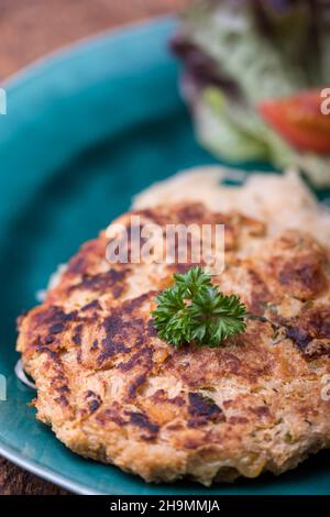 austrian cheese dumpling with sauerkraut Stock Photo