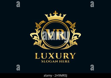 VR Letter Royal Luxury Logo template in vector art for luxurious ...