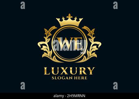 WE Letter Royal Luxury Logo template in vector art for luxurious branding projects and other vector illustration. Stock Vector