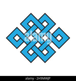 Endless knot - black vector symbol Stock Vector