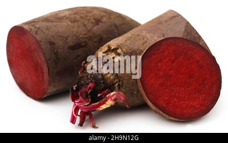 Beetroot sliced over white background Stock Photo