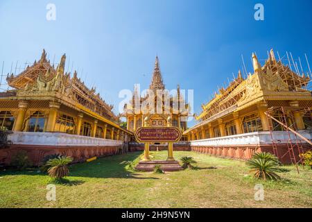 Kambawzathardi Golden Palace in Bago, Myanmar Stock Photo
