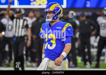 Los Angeles Rams quarterback John Wolford 13 during an NFL