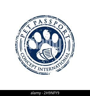 dog foot stamp circle logo design Stock Photo