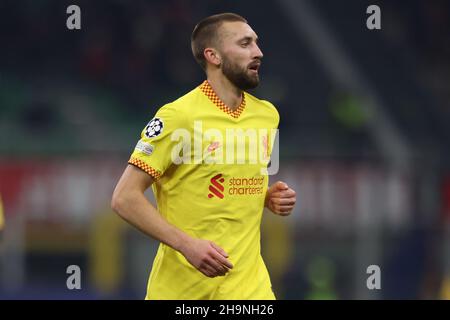 Milan, Italy, 7th December 2021. Nathaniel Phillips of Liverpool during the UEFA Champions League match at Giuseppe Meazza, Milan. Picture credit should read: Jonathan Moscrop / Sportimage Credit: Sportimage/Alamy Live News