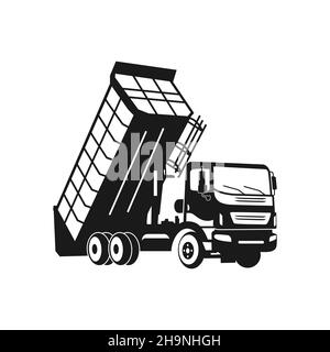 Silhouette dump truck design Stock Photo