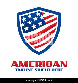 American flag shield logo your company Stock Photo