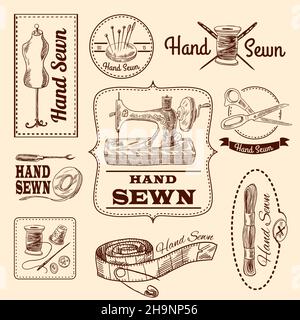 Set of Tailor Vector Illustration Elements can be used as Logo or Icon ...
