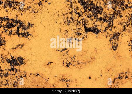 Abstract orange color concrete grunge texture with crack lines Stock Photo