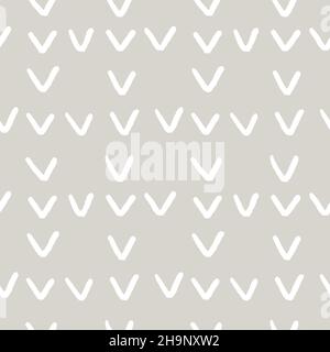 check mark hand drawn minimalist scandinavian seamless pattern soft gray palette. Stock Vector