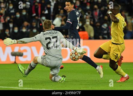 Angel Di Maria (PSG) during the UEFA Champions League Paris Saint-Germain v Club Brugge at Parc des Princes stadium on December 7, 2021 in Paris, France. Photo by Christian Liewig/ABACAPRESS.COM Stock Photo