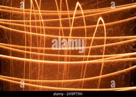 Sparkle Multiple Circle Shape Burning Fire Sparklers Isolated On background Stock Photo