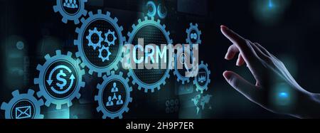CRM - Customer relationship management automation system software. Business and technology concept. Stock Photo