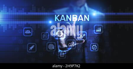 Kanban agile project management workflow business process optimisation. Stock Photo