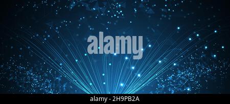 Neural network concept. Connected cells with links. High technology process. Abstract futuristic background Stock Vector