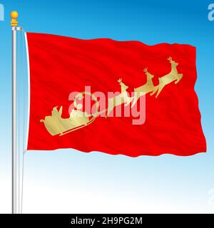 Santa Claus fantasy flag, vector illustration Stock Vector