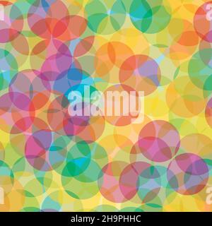 Multicolored background of transparent overlapping circles Stock Vector