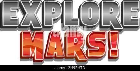 Explore Mars word logo design  illustration Stock Vector