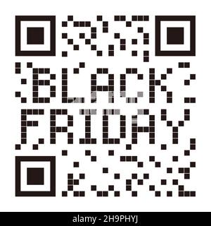 Vector Black Friday QR Code With Black Friday Logo Isolated On A White Background. Stock Vector