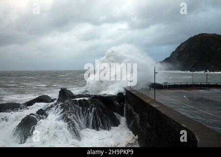 Storm Barra hits Ilfracombe - North Devon, UK Stock Photo