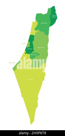 Israel - administrative map of districts Stock Vector