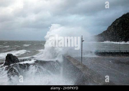 Storm Barra hits Ilfracombe - North Devon, UK Stock Photo