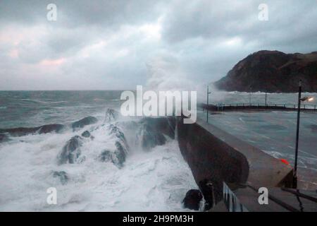 Storm Barra hits Ilfracombe - North Devon, UK Stock Photo